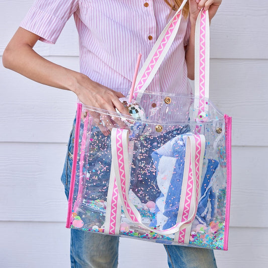 Confetti-filled Clear Vinyl Tote Bag
