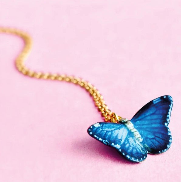 Blue Butterfly Necklace