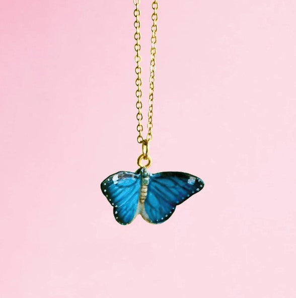 Blue Butterfly Necklace