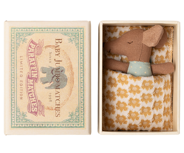 Sleepy wakey baby mouse in matchbox - Blue