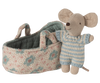 Baby mouse in carry cot - Blue