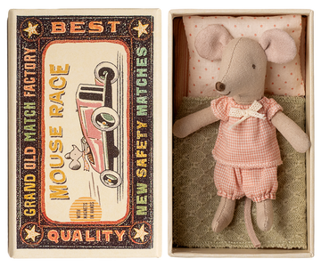 Little sister mouse in matchbox