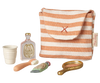 Tooth brush set in bag, Mouse - Coral stripe