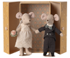 Wedding mice couple in box, Mum and dad