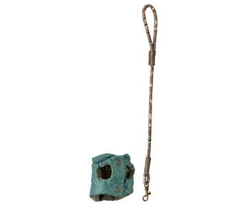 Pet supply, Harness and leash - Dark mint