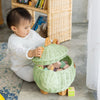 Dinosaur Rattan Storage Basket Mint Green - Medium