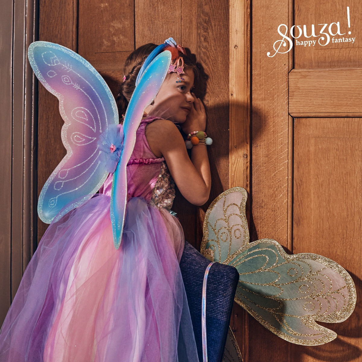 fantasy pink fairy dress Felicity Fairy Costume Dress and Wings Set (pink & blue) 5-7 years