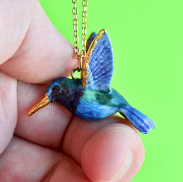 Golden Hummingbird Necklace