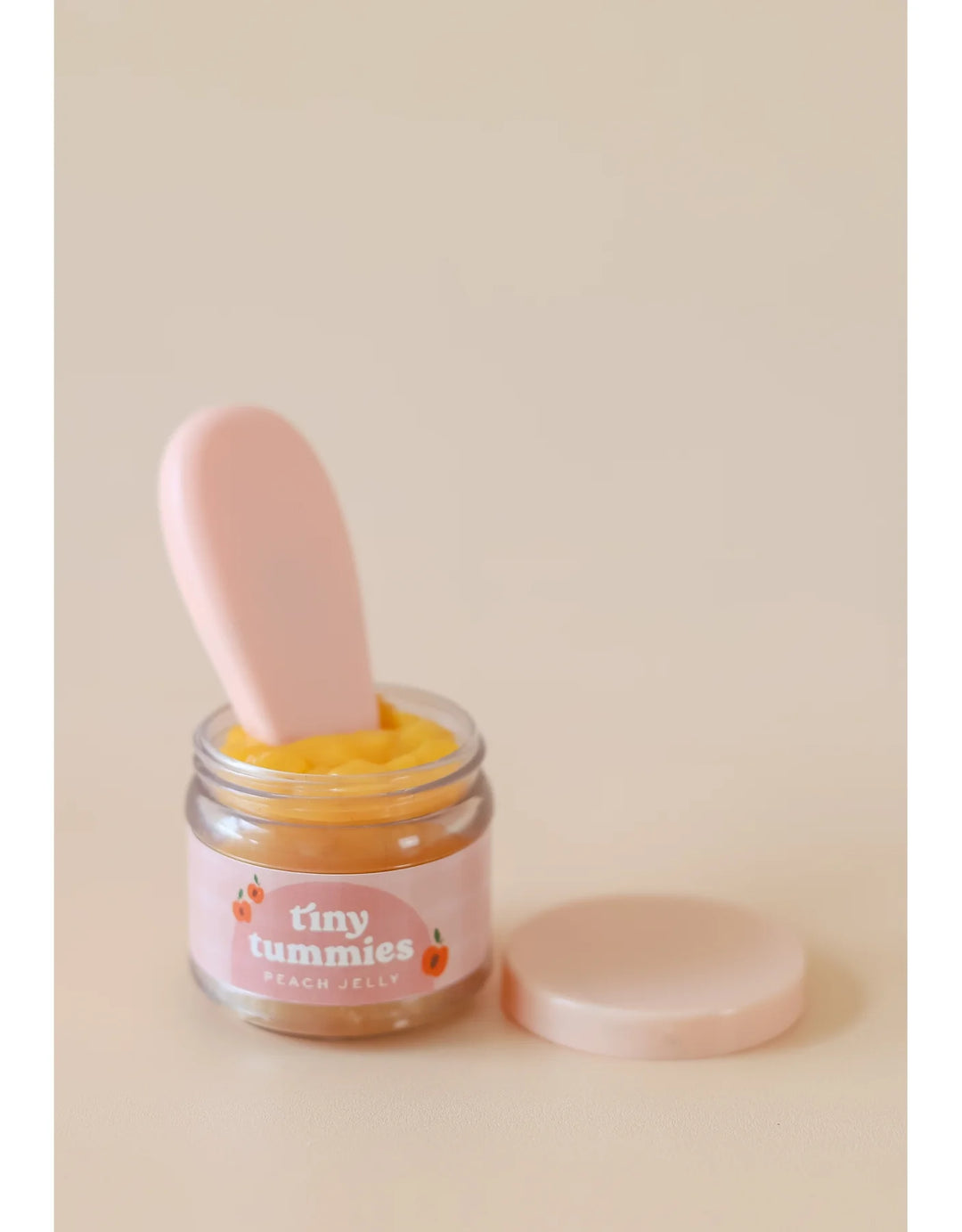 Tiny Harlow - Tiny Tummies Doll Food Jar and Spoon Set - Peach Jelly