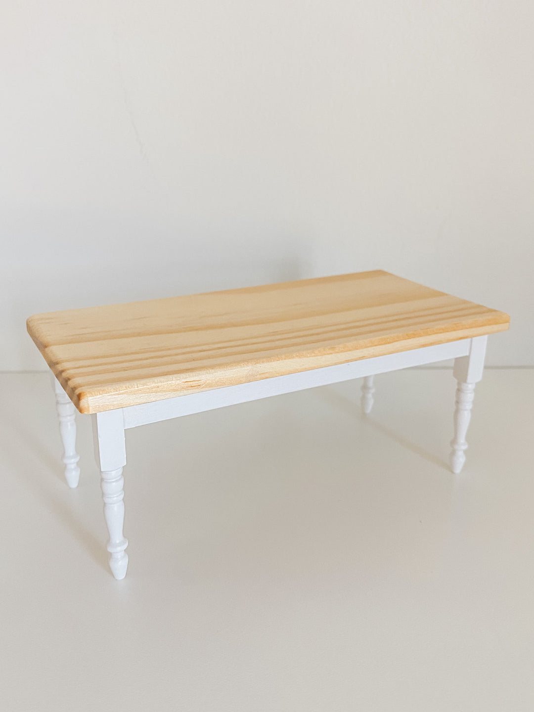 Farm Style Dining Table | Natural Wood & White