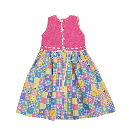Springtime Gingham Bunny Dress