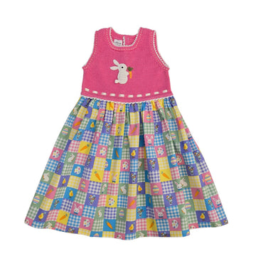 Springtime Gingham Bunny Dress