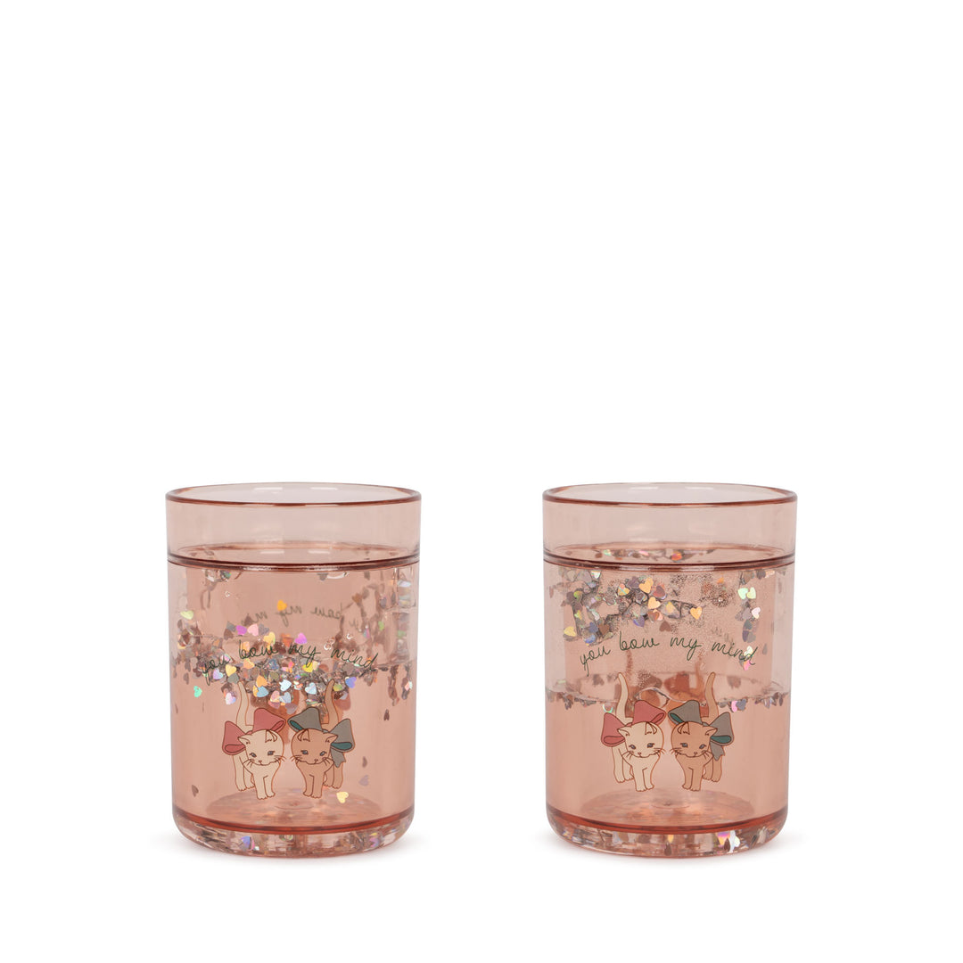 Glitter Cups, 2 pack - Bow Kitty