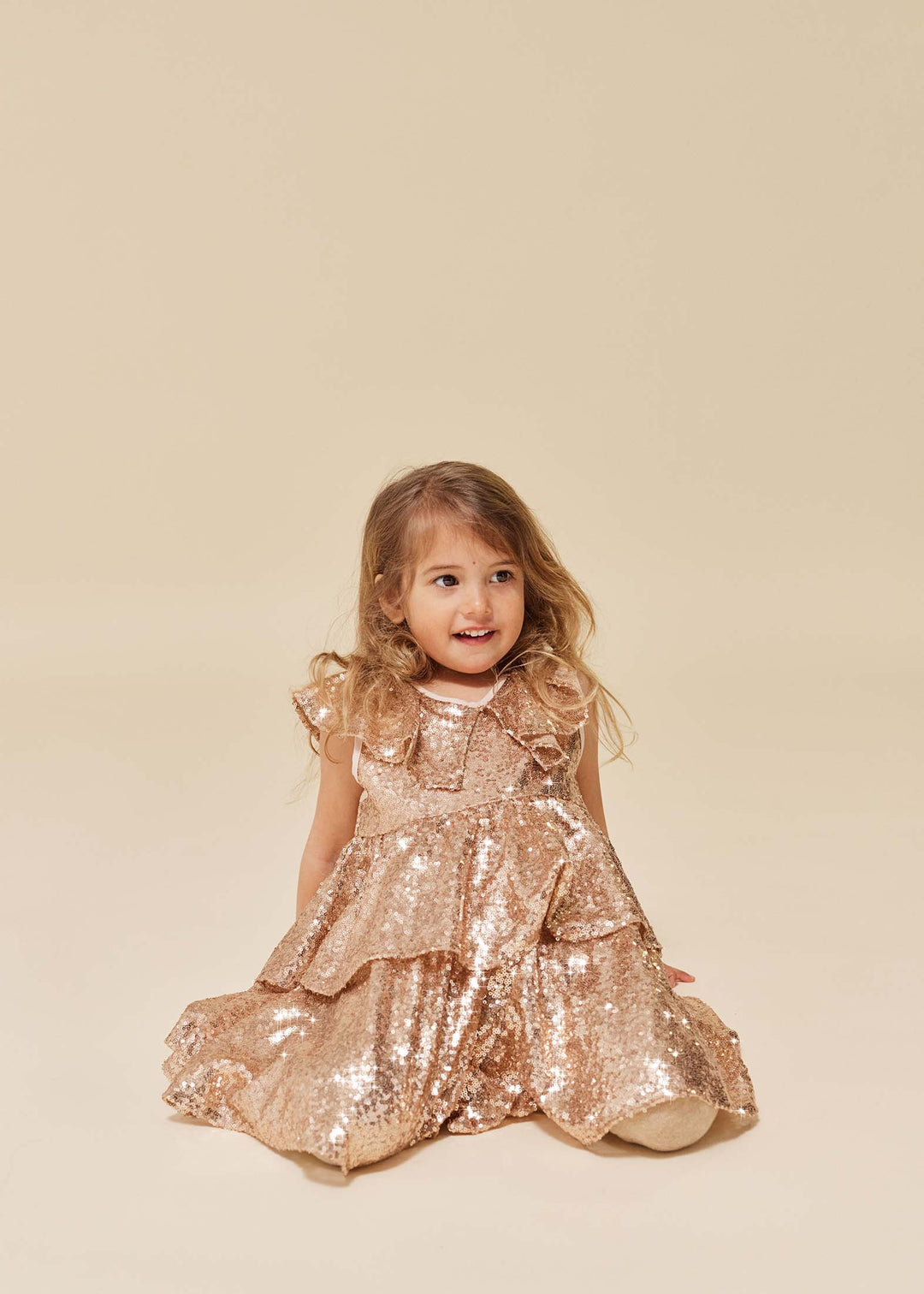 Starla Sequin Dress - Gold Blush