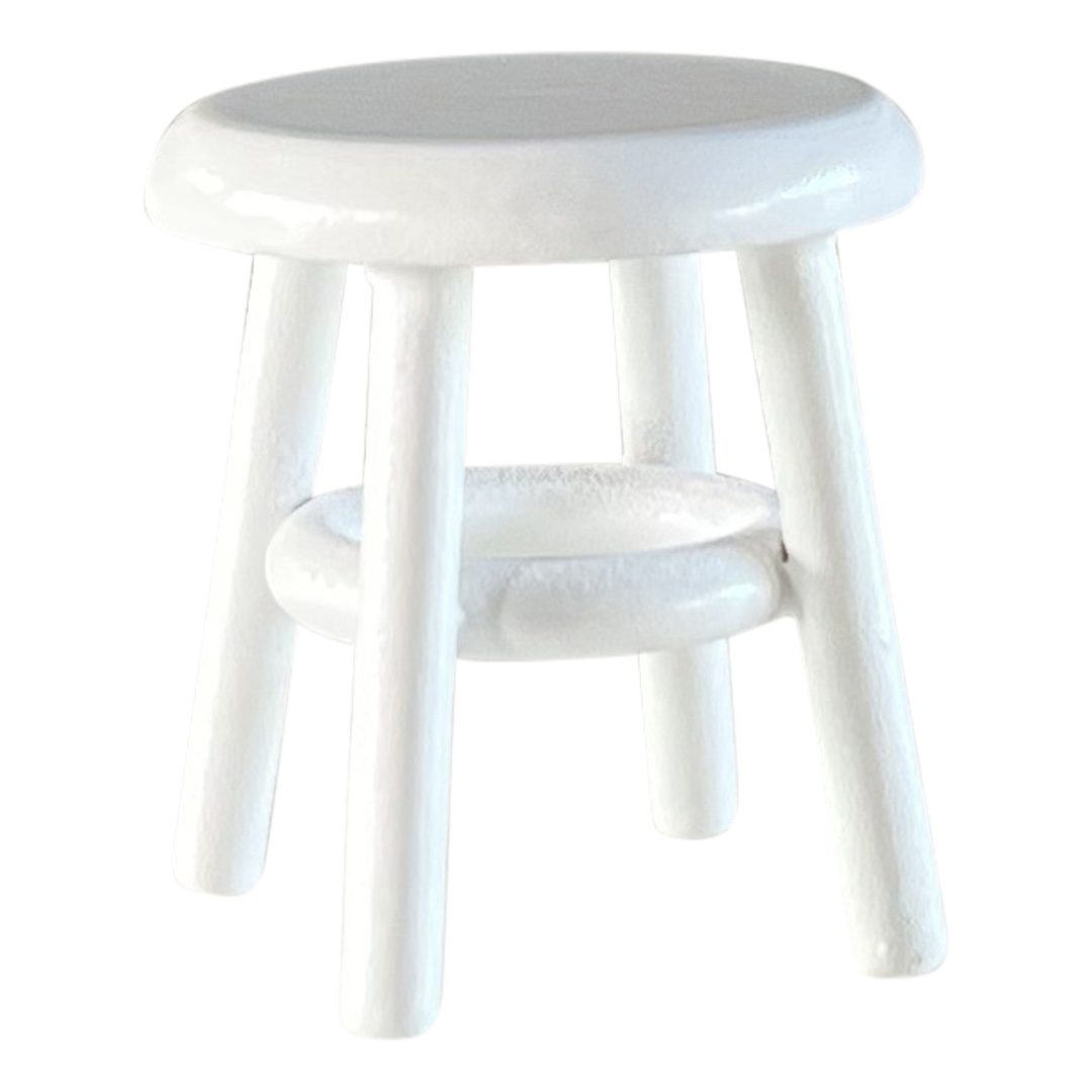 Wood Stool | White