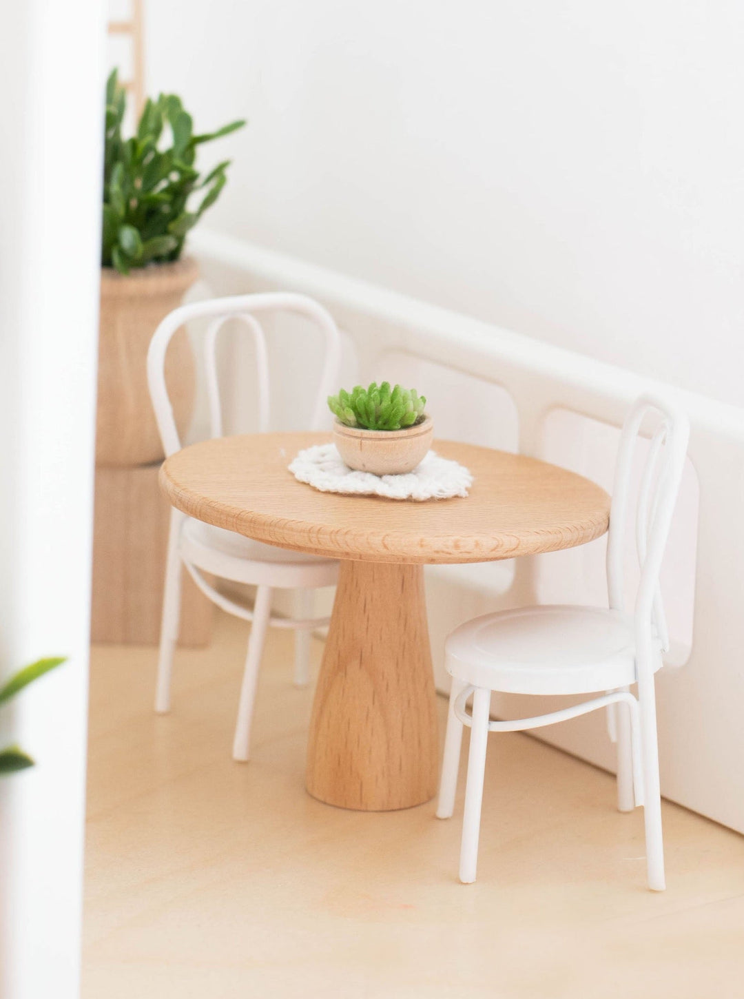 Round Bistro Dining Table | Natural Wood