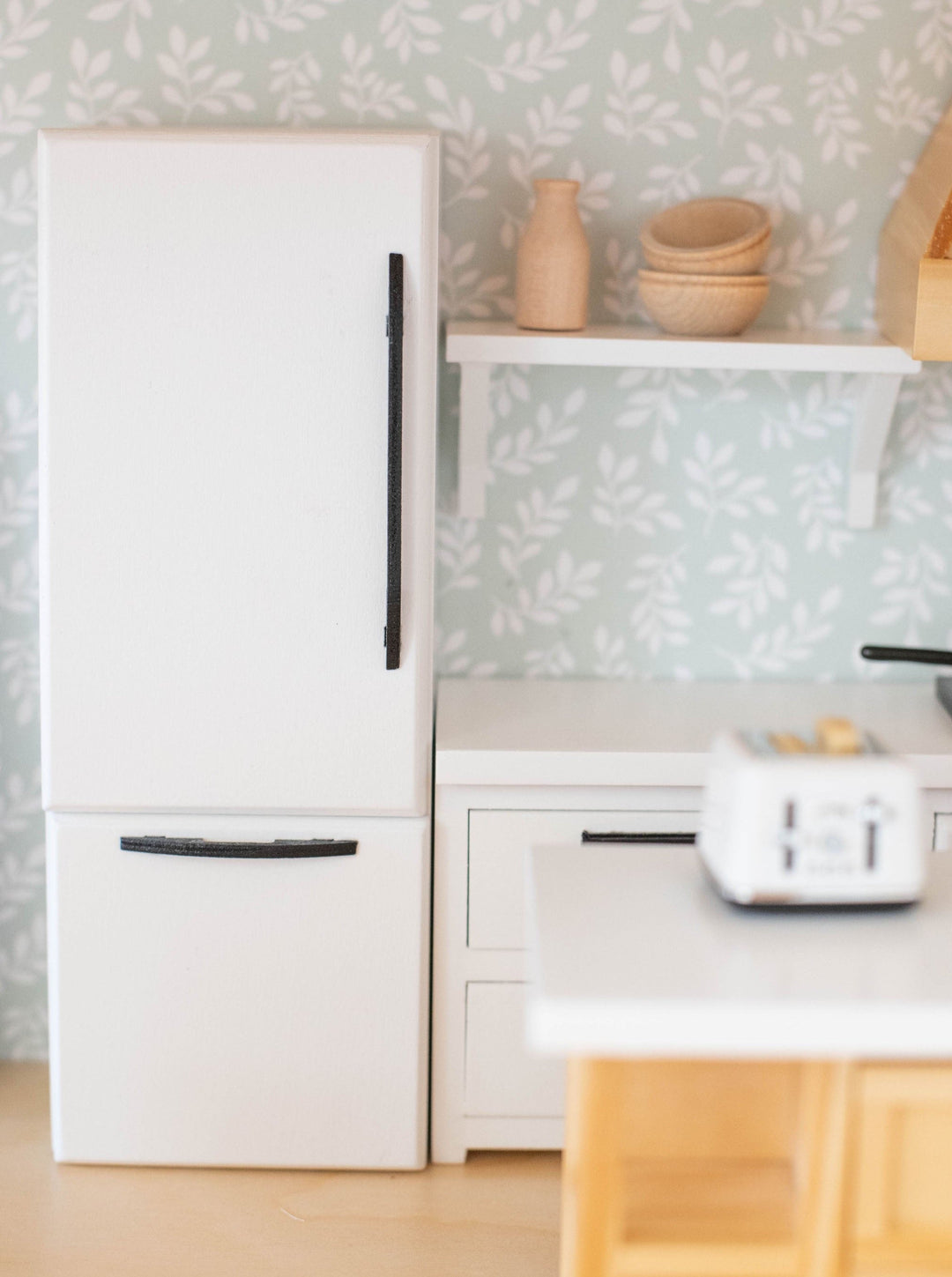 Refrigerator | White with Black Hardware