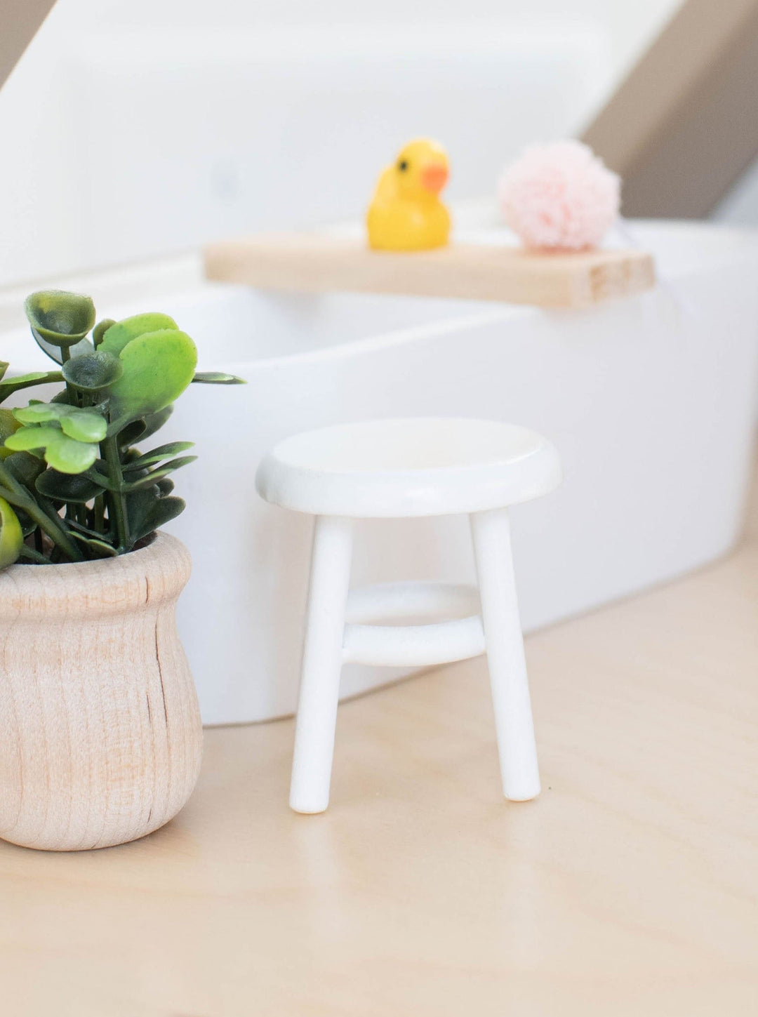 Wood Stool | White