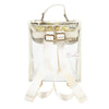 Confetti Glam Clear Mini Backpack with Gold Confetti