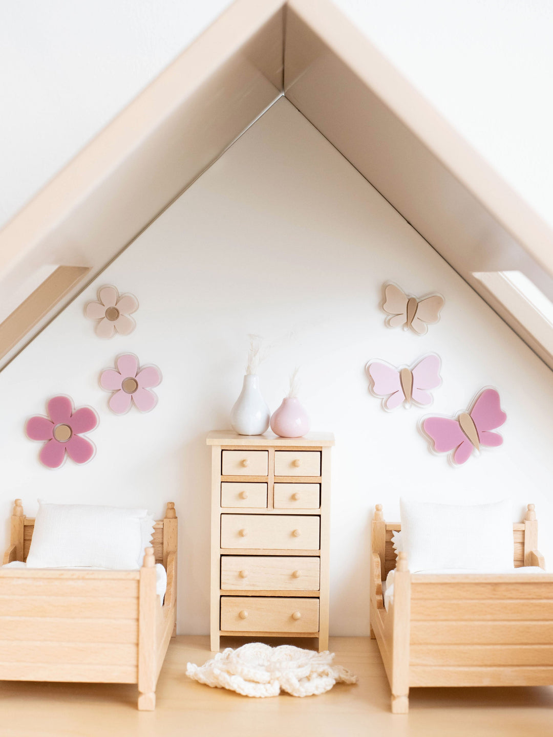 Butterflies + Flowers Wall Decor | Dusty Rose + Pink + Cream