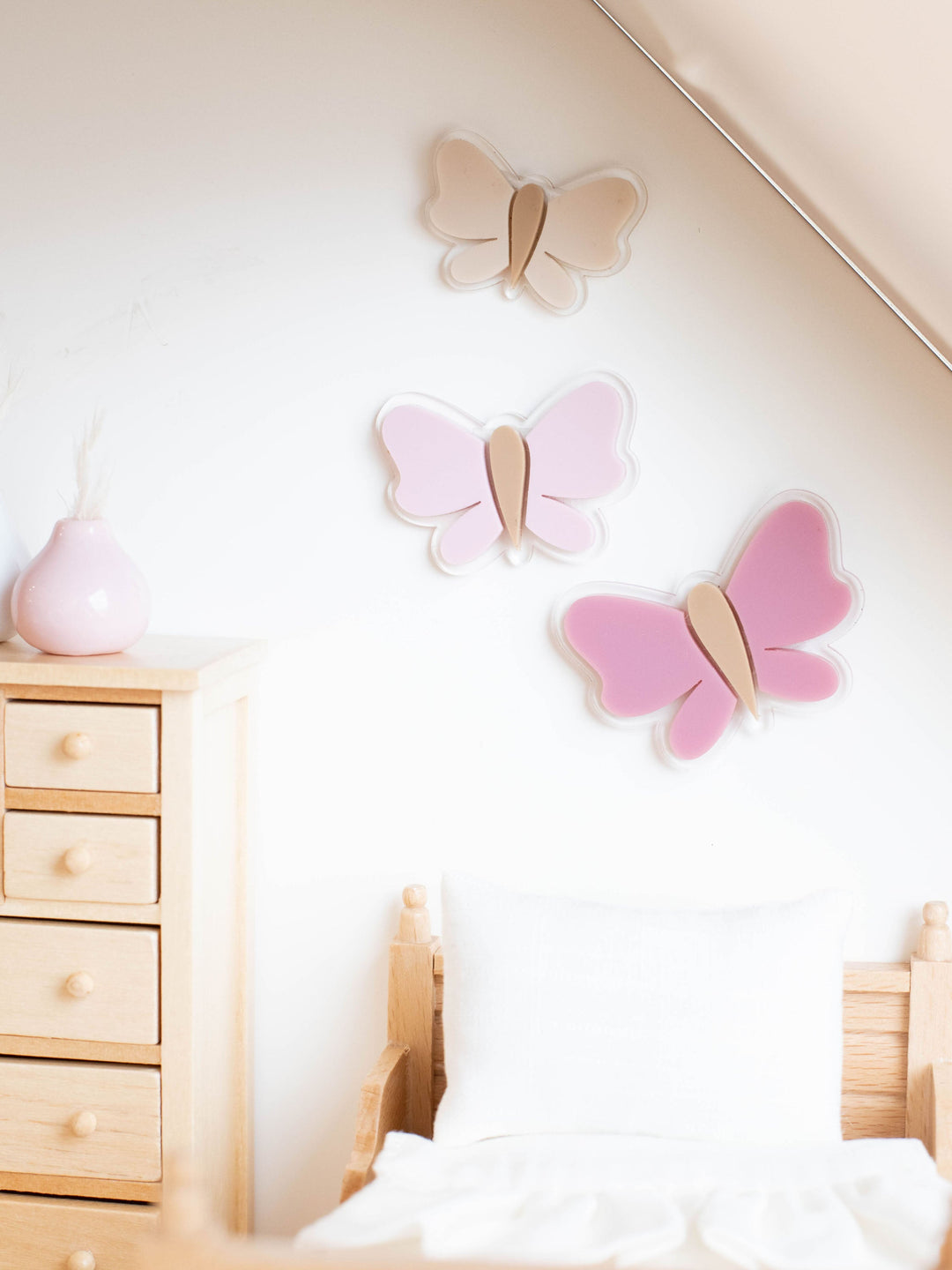 Butterflies + Flowers Wall Decor | Dusty Rose + Pink + Cream