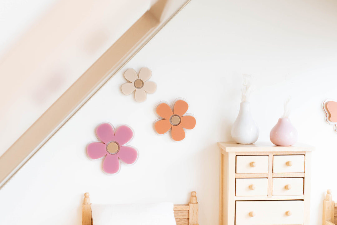 Butterflies + Flowers Wall Decor | Dusty Rose + Sienna + Tan