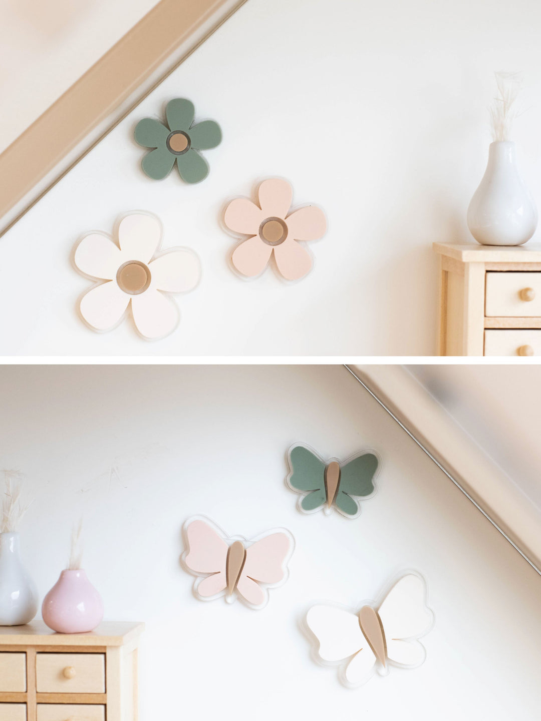 Butterflies + Flowers Wall Decor | Ivory + Blush + Teal