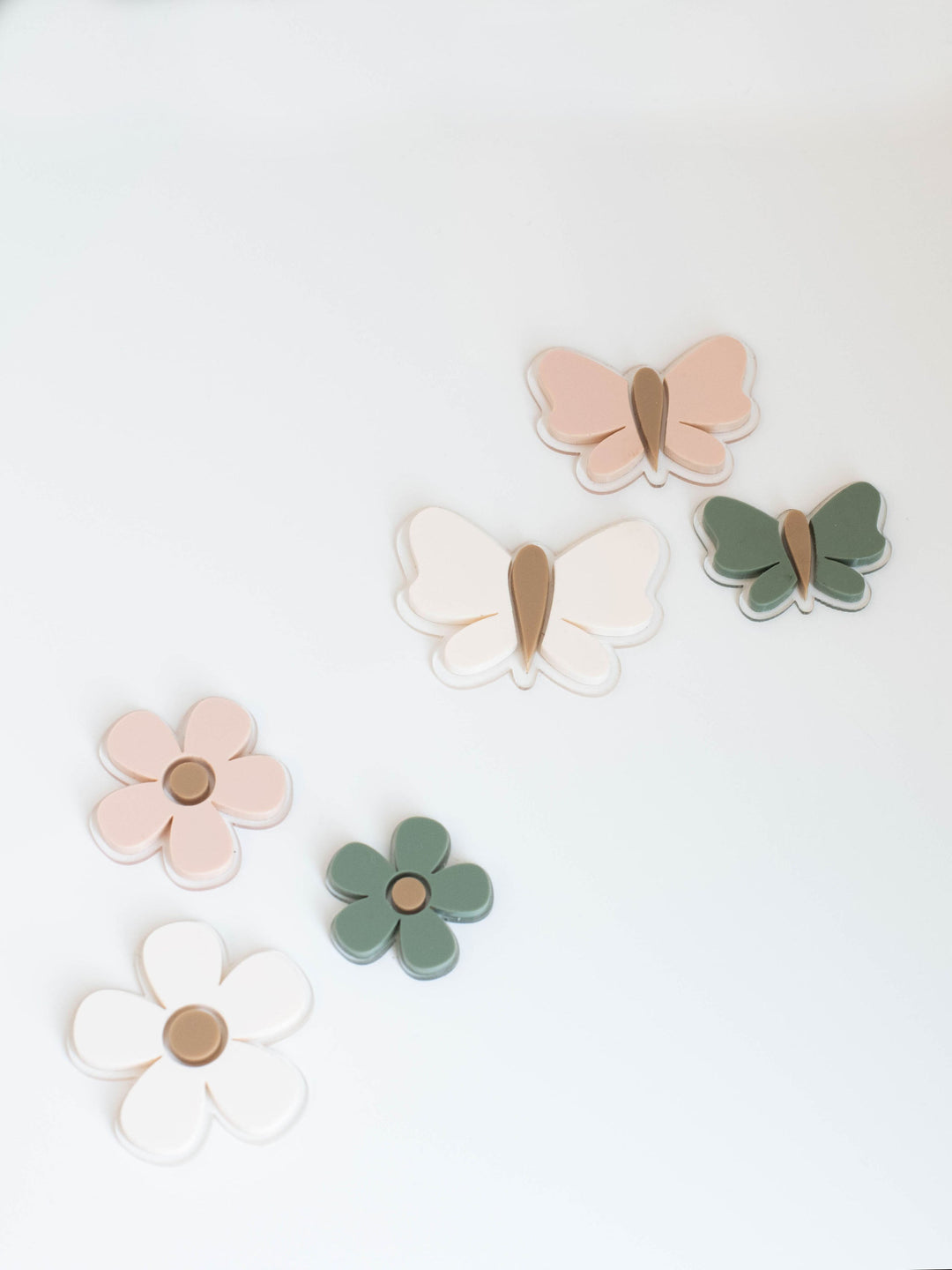 Butterflies + Flowers Wall Decor | Ivory + Blush + Teal