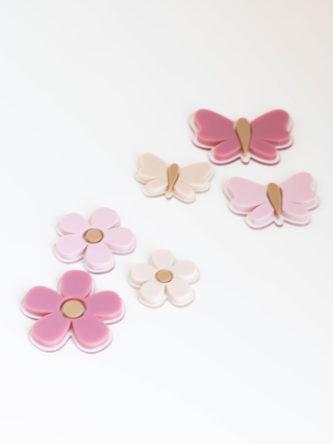 Butterflies + Flowers Wall Decor | Dusty Rose + Pink + Cream