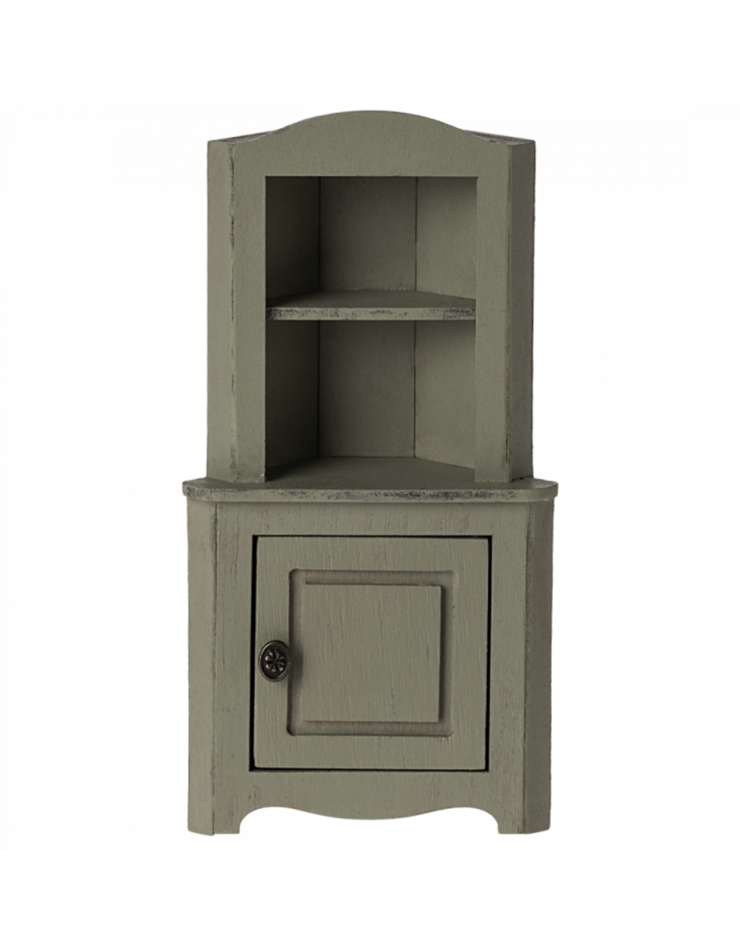 Light Green Maileg Mouse Corner Cabinet - Dollhouse Decor