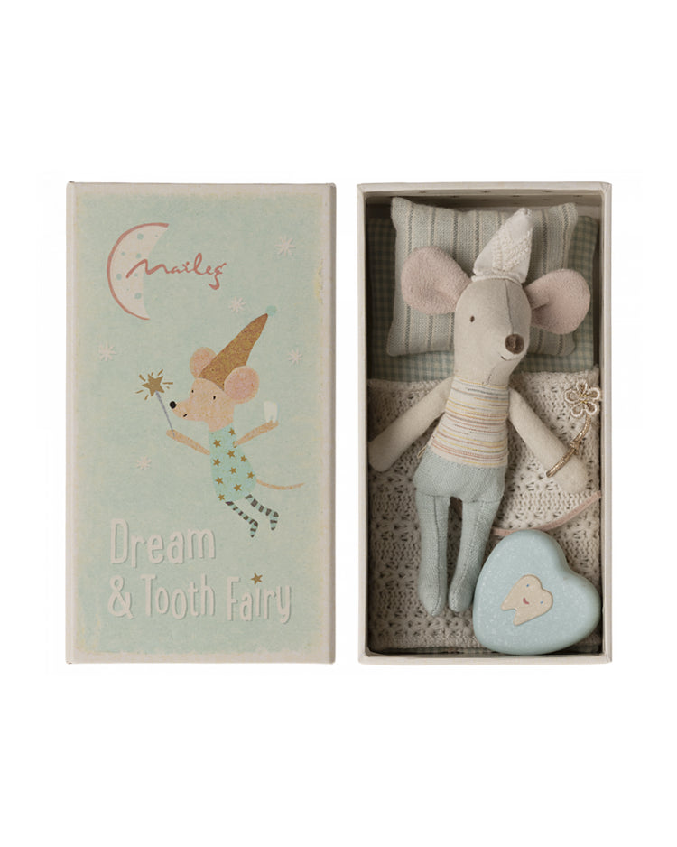 Maileg Tooth Fairy Mouse in Matchbox: Adorable Dollhouse Little Brother