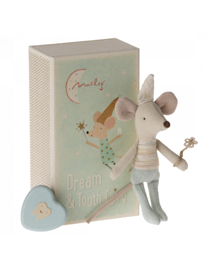 Dollhouse Little Brother: Maileg Tooth Fairy Mouse in Matchbox