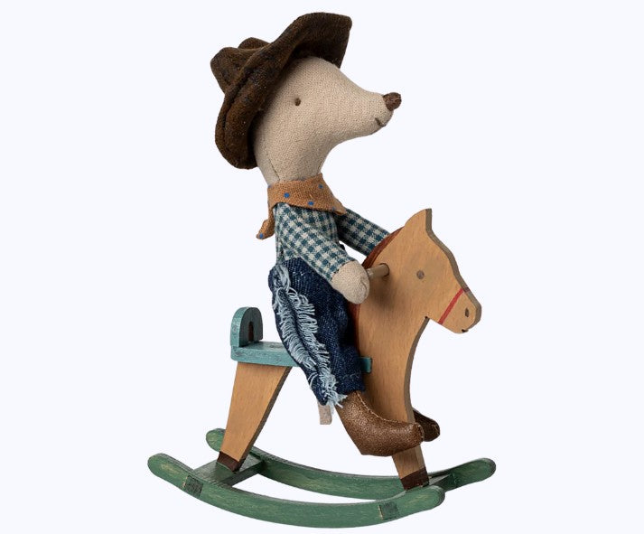 Cowboy mouse on rocking horse, Little brother (End of June Pre-Order)