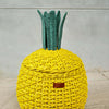 Pineapple Rattan Storage Basket Yellow - Medium