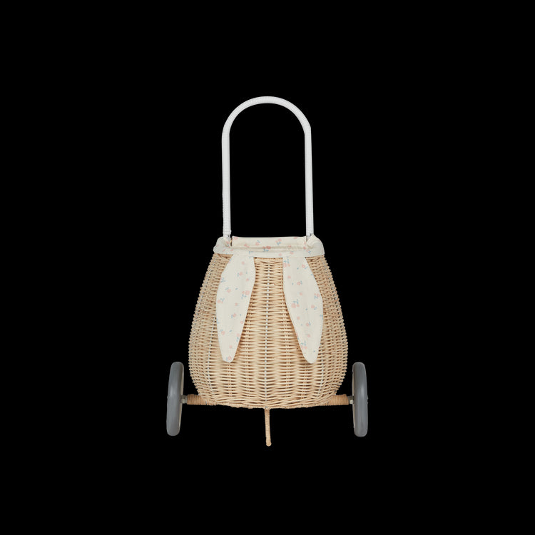 Rattan Bunny Luggy Straw Rattan/Pansy: Adorable Storage and Ride-On Toy