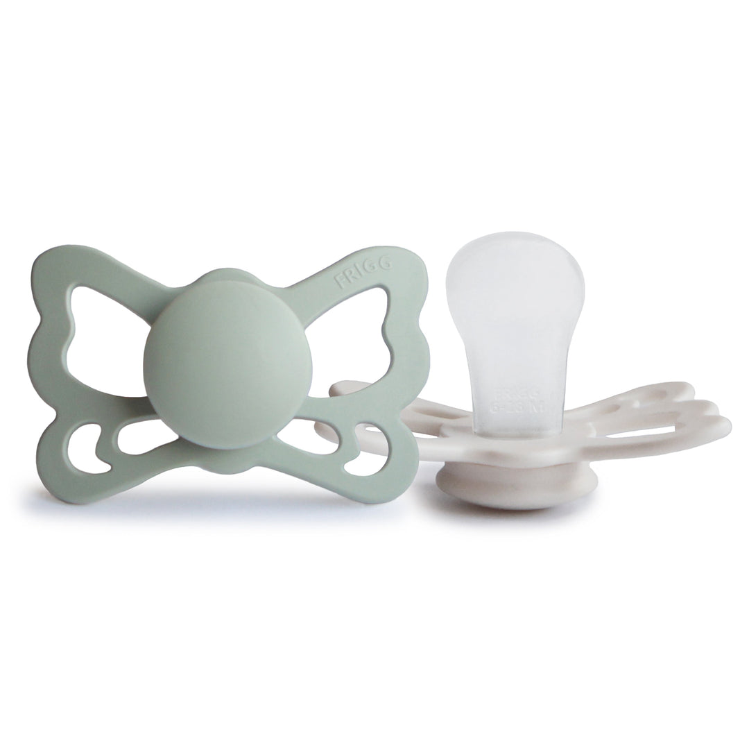 FRIGG Butterfly Anatomical Silicone Pacifier 2-Pack (6-18 Months)