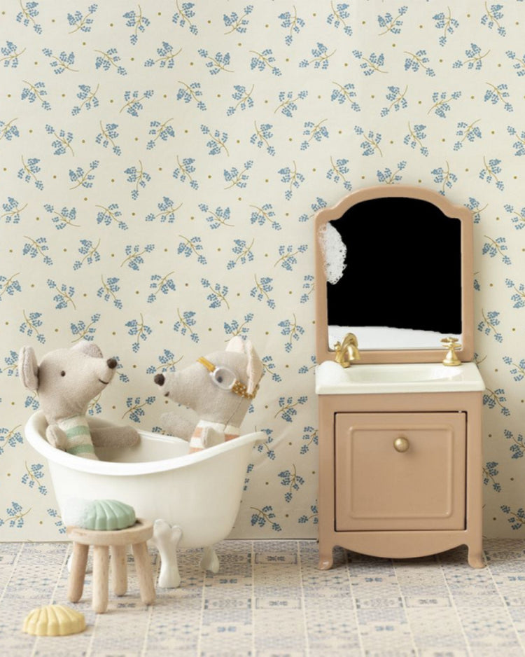 Maileg Mouse Powder Sink Dresser: Dollhouse Bathroom Furniture