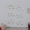 Indoor Rock Wall with Cloud-Shaped Panels & Wooden Climbing Holds for Kids 3-10