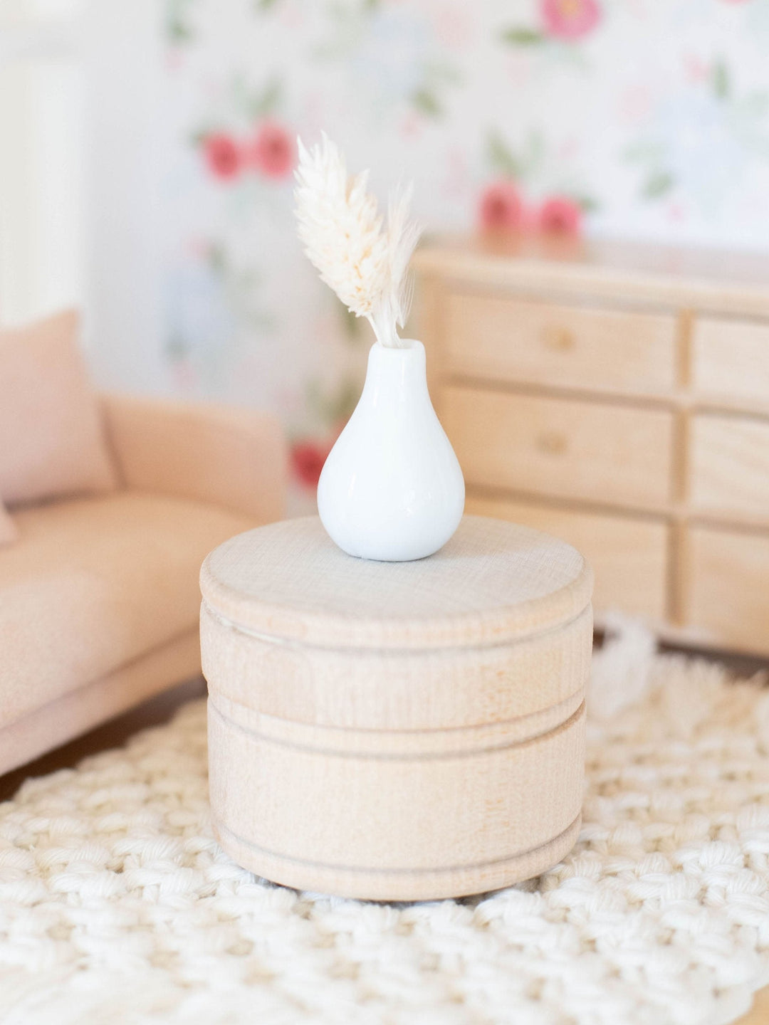 Storage Ottoman | Natural Wood