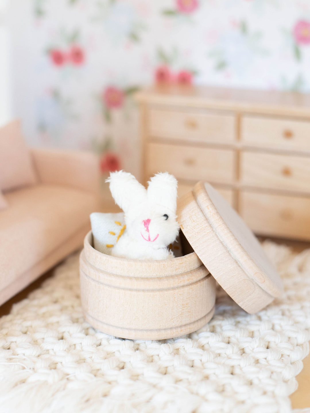 Storage Ottoman | Natural Wood