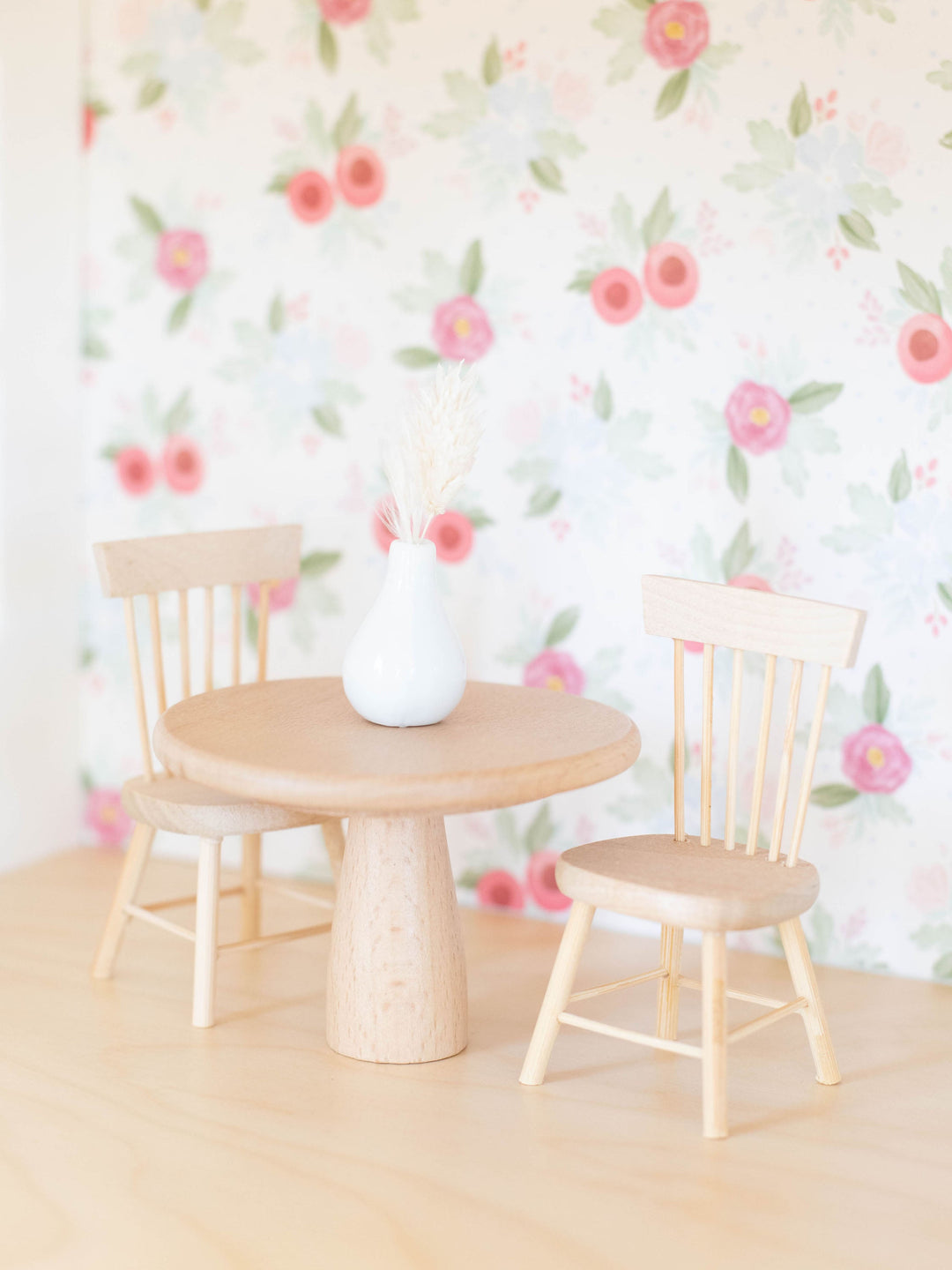 Round Bistro Dining Table | Natural Wood