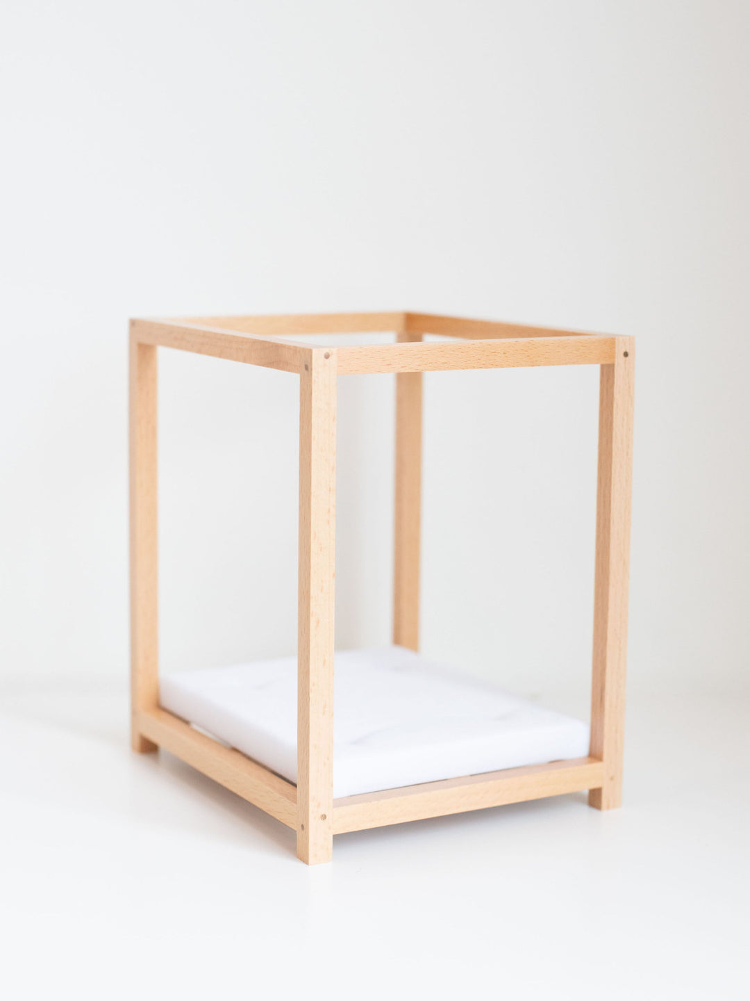 Four Poster Bed + Mattress | Natural Wood