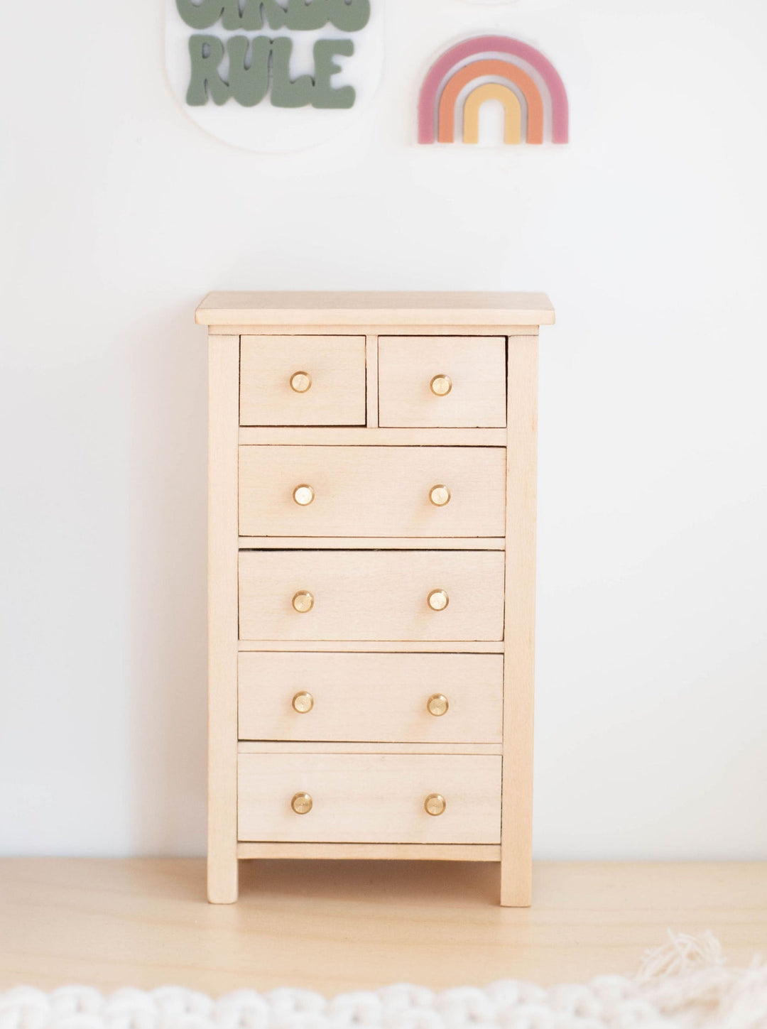 Tall Dresser | Gold Knobs