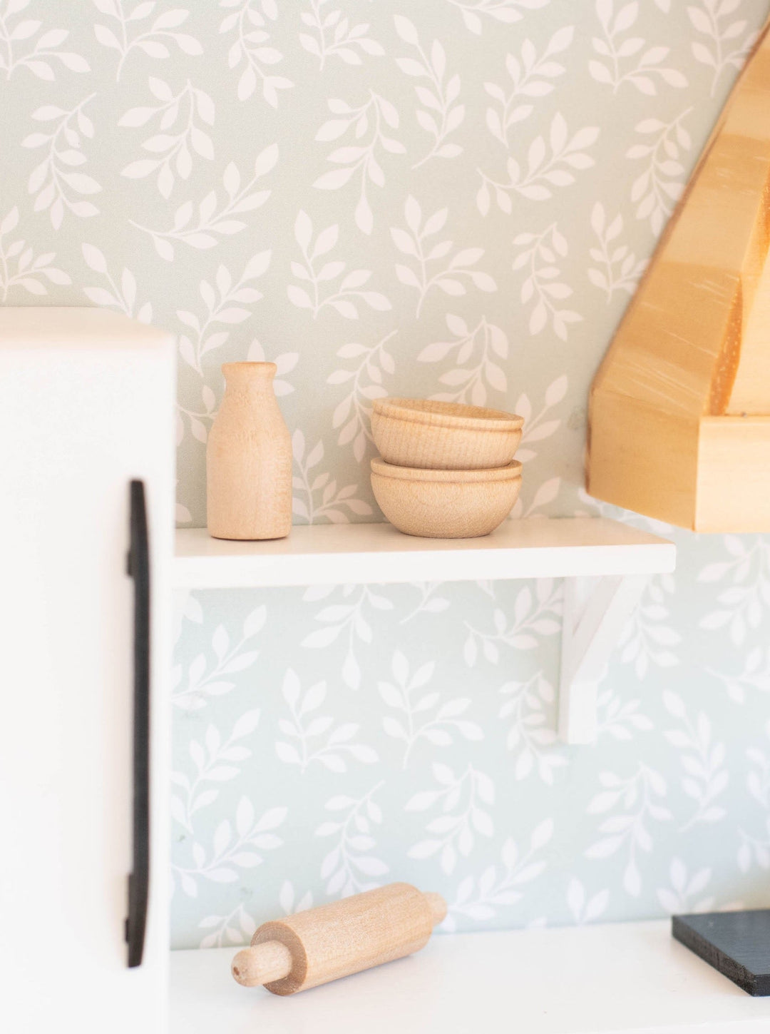 Milk Bottle & Cereal Bowl Set | Natural Wood