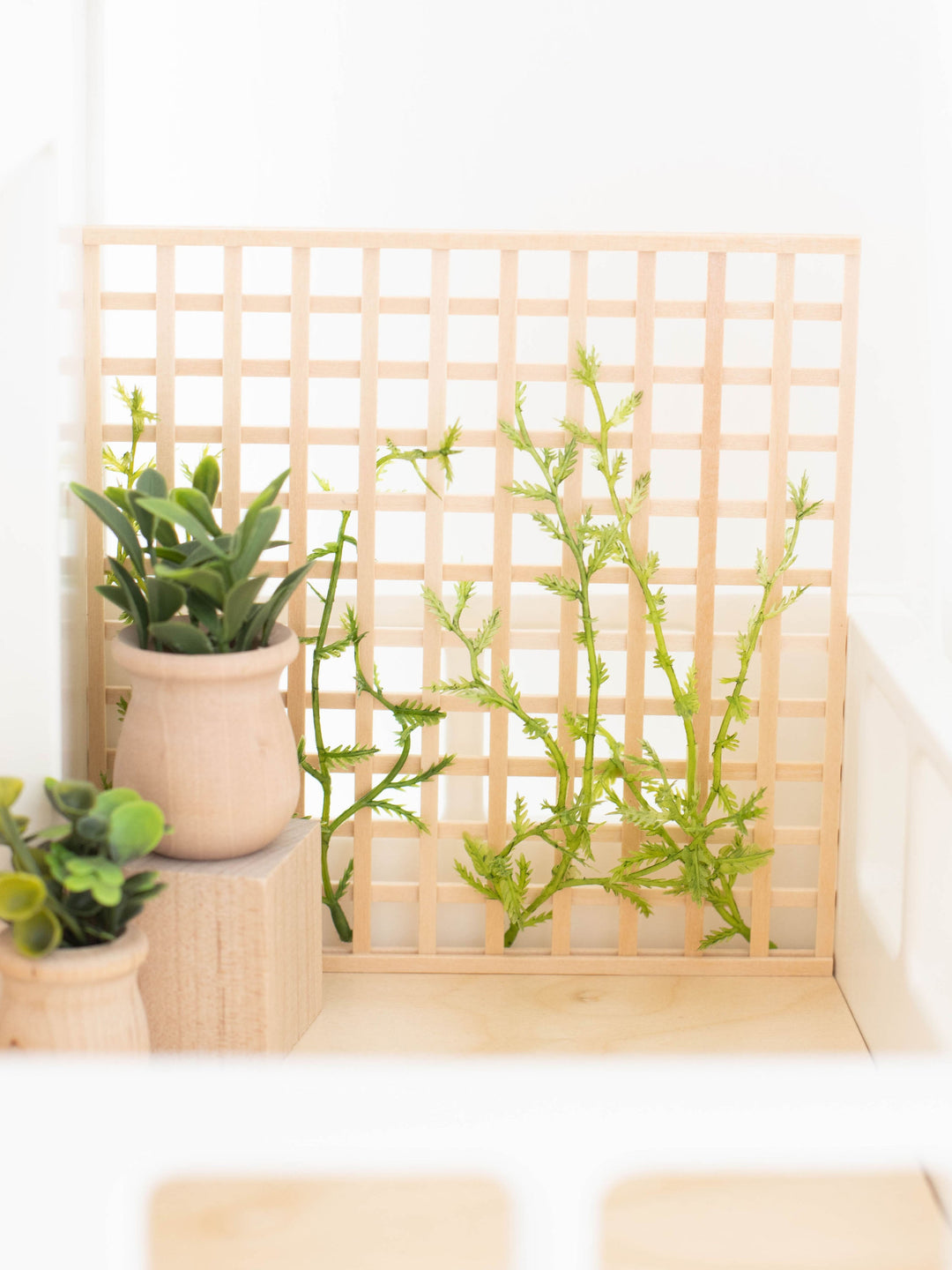 Cube Accent Table & Plant Stand | Natural Wood