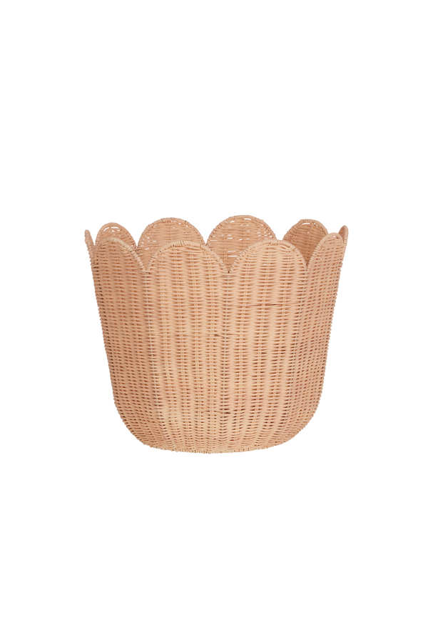 Rattan Tulip Basket - Seashell Pink