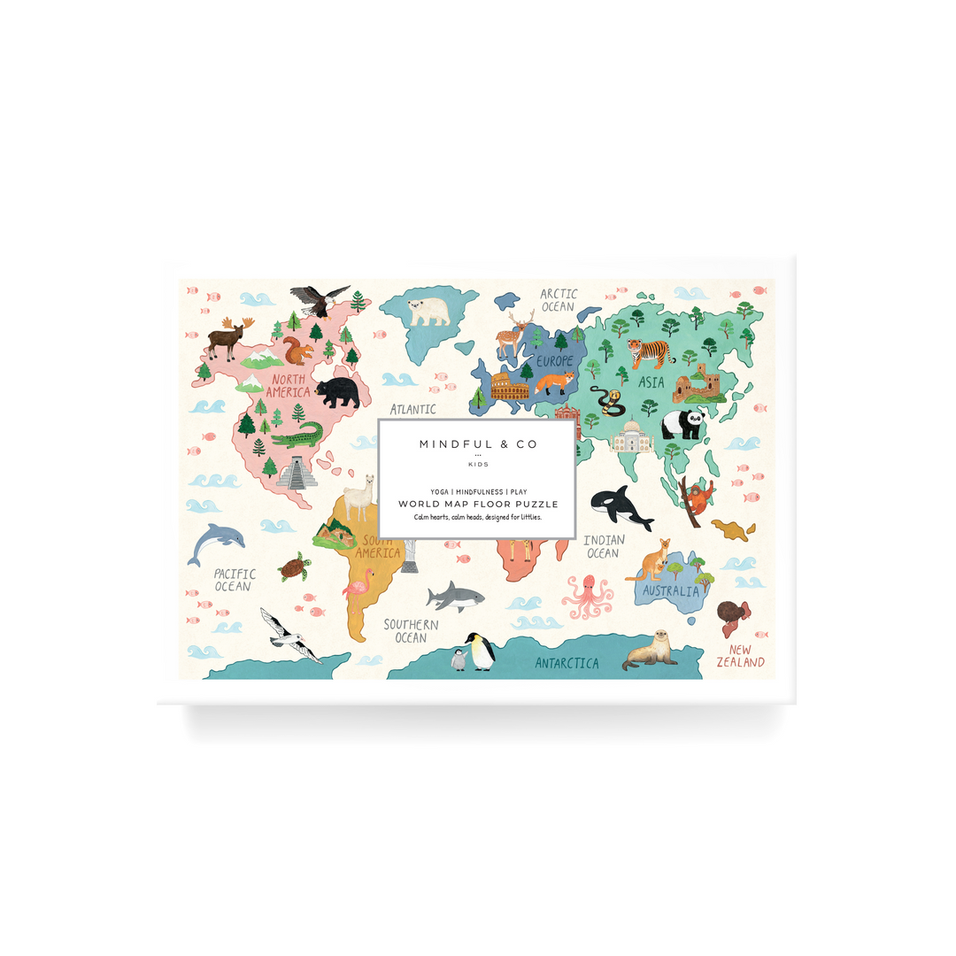 World Map Floor Puzzle by Mindful And Co Kids USA