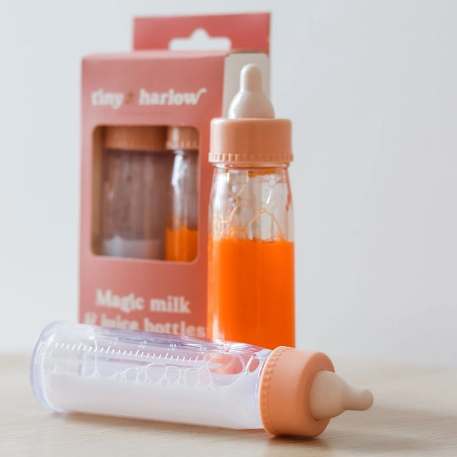 Tiny Harlow - Tiny Tummies Magic Milk and Juice Doll Bottle Set