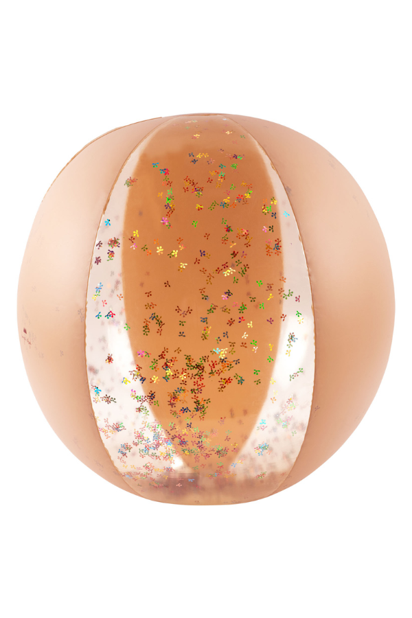 Konges Slojd -Large Beach Ball- Cherry Blush Transparent Confetti