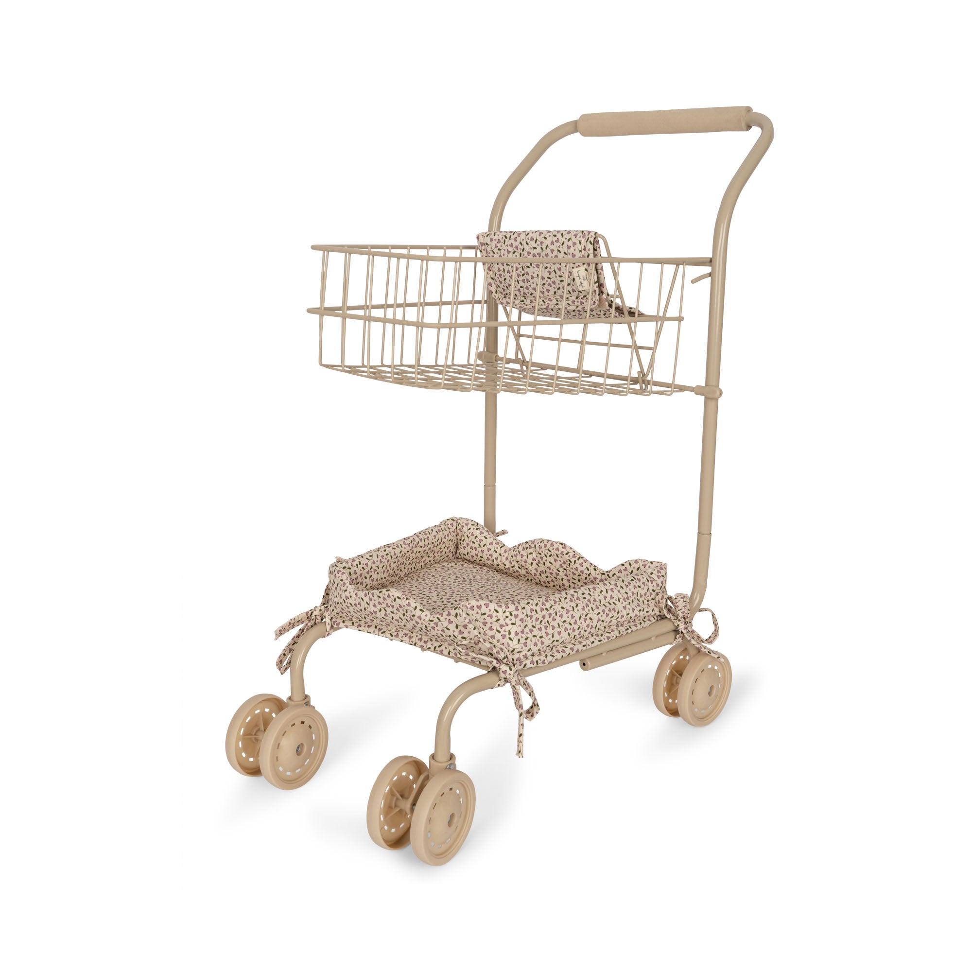Konges Slojd Kids Shopping Cart with Doll Seat: Perfect toy for imaginative play, sturdy design for kids.